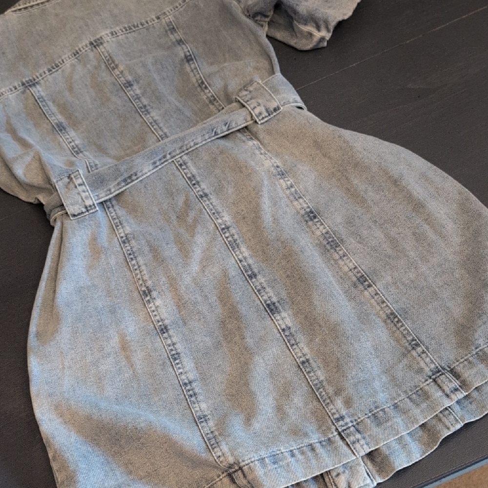 Fate Blue Denim Dress with Belted Waist - Picture 9 of 14